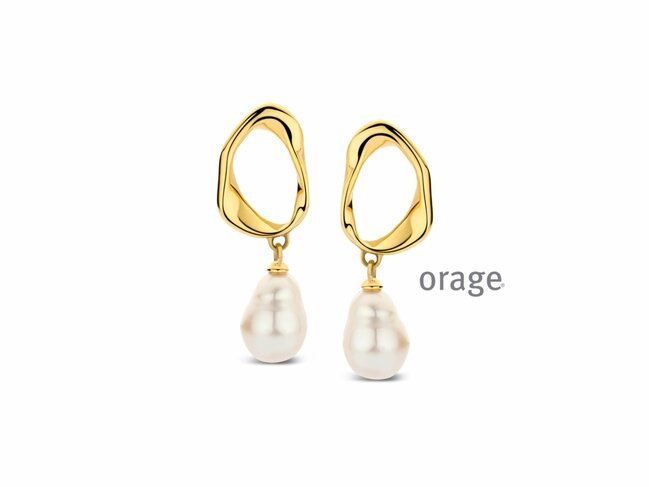 Orage | Boucles d'Oreilles | Plaqué Or | Perle | BC154