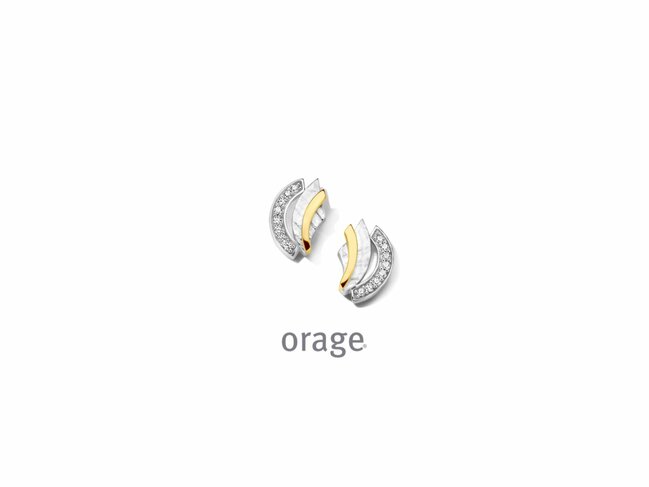 Orage | Boucles d'Oreilles | Argent Bicolore | Oxyde de Zirconium | BC157