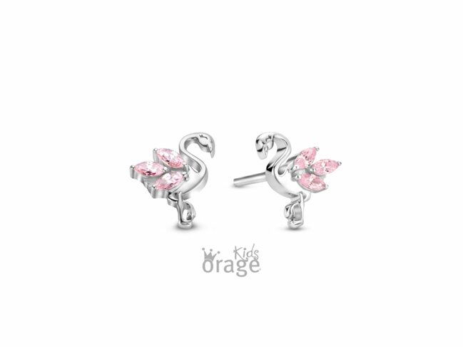 Orage Kids | Boucles D'Oreilles | Argent | Flamant Rose | K2801