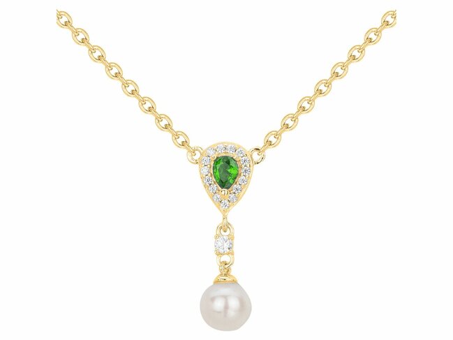 Loumya Silver | Collier | Plaqué Or | Oxyde de Zirconium | Perles d'Eau Douce | 76700547