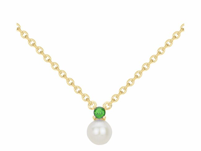 Loumya Silver | Collier | Plaqué Or | Oxyde de Zirconium | Perle d'Eau Douce | 76700548