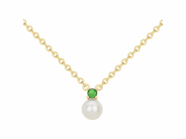 Loumya Silver | Collier | Plaqué Or | Oxyde de Zirconium | Perle d'Eau Douce | 76700548