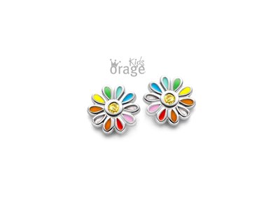 Orage Kids | Boucles d'Oreilles | Argent | Fleur Multi | K2163