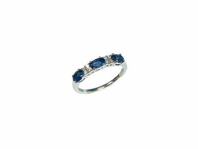 Loumya Gold "Or" | Bague | Or Blanc | Diamants | Saphirs | 9975BA