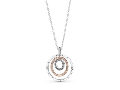 Pandora | Collier | Argent Cercles Imbriqués | 389483C01