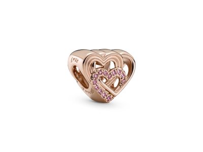 Pandora | Charm | Coeurs D'Amour Entrelacés | Rosé | 789529C01