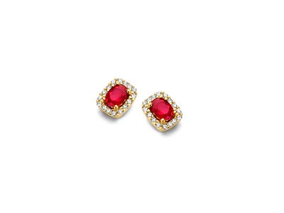 Loumya Gold "Or" | Boucles d'Oreilles | Or Jaune  | Diamants | Rubis