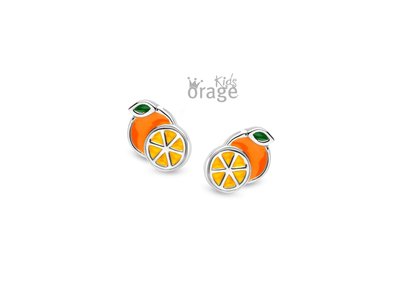 Orage Kids | Boucles D'Oreilles | Argent | Orange | K2594