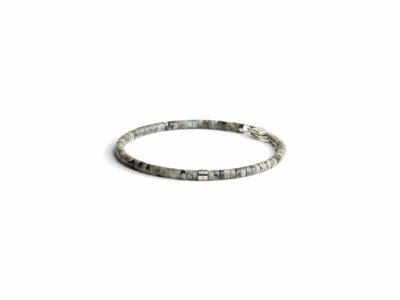 GEMINI | Bracelet | Sphera | Grey | Larvikite | 4 mm | N36