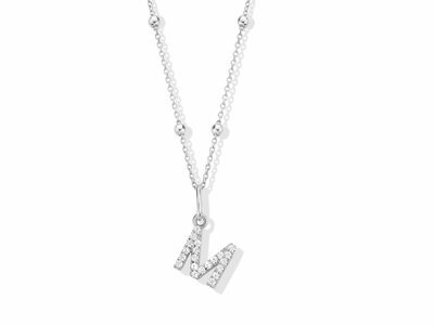 Naiomy Silver | Collier | Argent | Oxyde de Zirconium | Lettre M | B0A1M