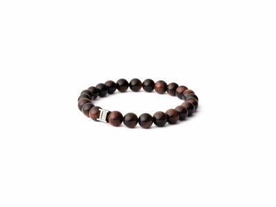 GEMINI | Bracelet | Gem  Bordeaux | 8mm | Oeil de Tigre | G2