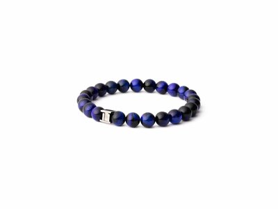 GEMINI | Bracelet | Gem Dark Blue | Oeil de Tigre | 8mm | G4