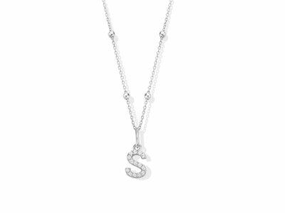 Naiomy Silver | Collier | Argent | Oxyde de Zirconium | Lettre S | B0A1S