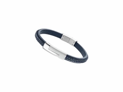 Lotus Style | Bracelet | Acier Inoxydable | Cuir Bleu | LS1965/2/2