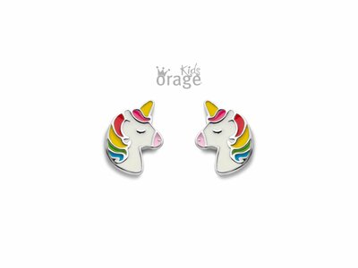 Orage Kids | Boucles d'Oreilles | Argent | Licorne Multicolore | K2625