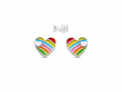 Orage Kids | Boucles d'Oreilles | Argent | Coeur | Multicolore | K2529