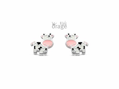 Orage Kids | Boucles d'Oreilles | Argent | Vache | Multicolore | K2568