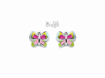 Orage Kids | Boucles d'Oreilles | Argent | papillon | Multicolore | K2604