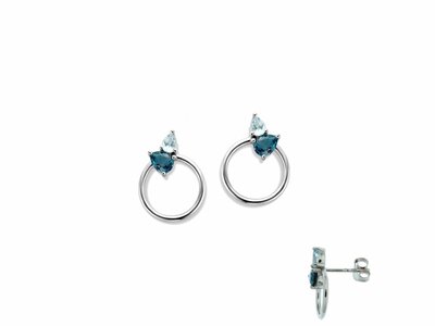 Loumya Gold "Or" | Boucles d'Oreilles | Or Blanc  | Topazes 0.8ct | 0.34 ct