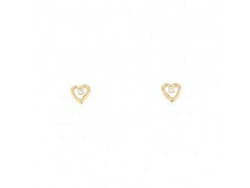 Loumya Gold "Or" | Boucles d'Oreilles | Or Jaune | Coeur | C0020