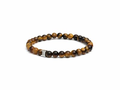 GEMINI | Bracelet | Gem Tiger Eye | Oeil de Tigre | 6 mm | GSIX1
