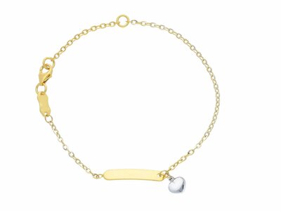 Loumya Gold "Or" | Bracelet | Identité Bébé | Or Bicolore | Coeur | Personnalisable | 118748