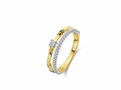 Loumya Gold "Or" | Bague | Or Jaune | Bicolore | Diamants 0.120ct 0.050ct | 067190/A