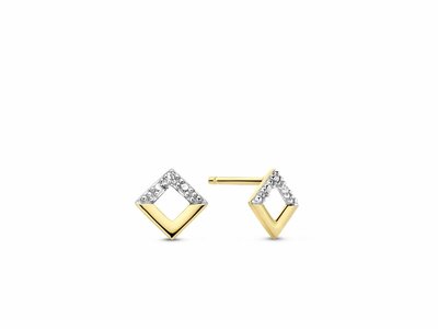 Loumya Gold "Or" | Boucles d'Oreilles | Or Jaune | Bicolore | Diamants 0.01ct | AE0050D
