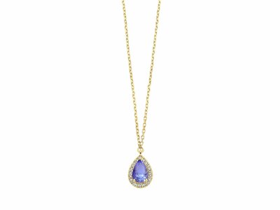 Loumya Gold "Or" | Collier | Or Jaune | Diamants 0.05ct | Tanzanite 0.35ct | AK0020D