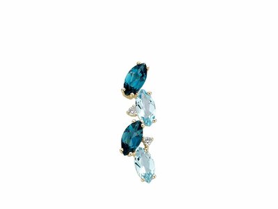 Loumya Gold "Or" | Pendentif | Or Jaune | Diamants 0.040ct | Topaze Blue | GH2071GTLB