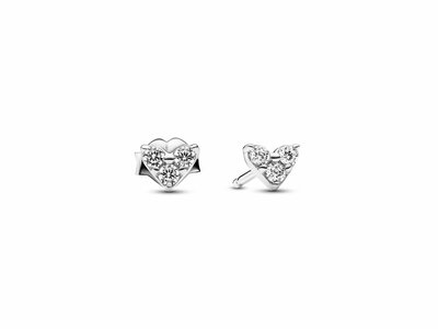 Pandora | Boucles D'Oreilles | Coeur Trois Pierres | 293003C01