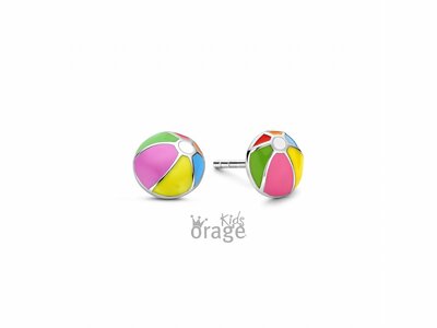 Orage Kids | Boucles d'Oreilles | Argent | Ballon de Plage | Multicolore | K2725
