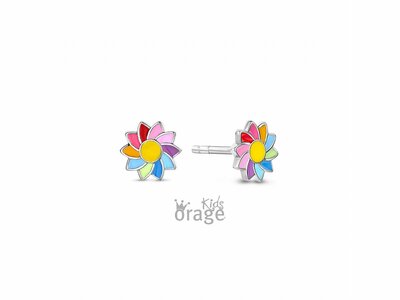 Orage Kids | Boucles d'Oreilles | Argent | Fleurs | Multicolore | K2733