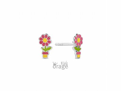 Orage Kids | Boucles d'Oreilles | Argent | Fleurs | Rose | K2734