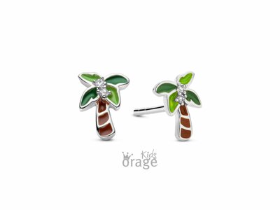 Orage Kids | Boucles D'Oreilles | Argent | Palmier | K2781