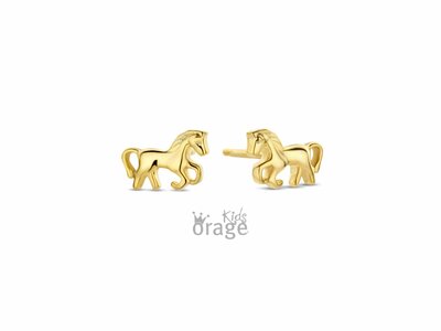 Orage Kids | Boucles D'Oreilles | Plaqué Or | Cheval | K2794