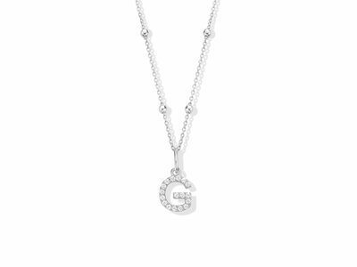 Naiomy Silver | Collier | Argent | Oxyde de Zirconium | Lettre G | B0A1G