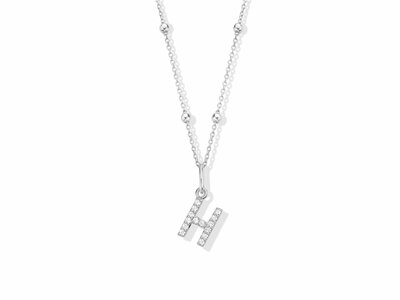 Naiomy Silver | Collier | Argent | Oxyde de Zirconium | Lettre H | B0A1H