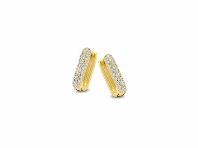 Naiomy Silver | Boucles d'Oreilles | Créoles | Plaqué Or | Oxyde de Zirconium | N4I63