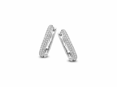 Naiomy Silver | Boucles d'Oreilles | Créoles | Argent | Oxyde de Zirconium | 20x10mm |N4I57