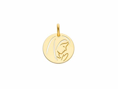 Loumya Gold "Or" | Pendentif | Or Jaune | Médaille Religieuse | Vierge | ø16mm | 272325