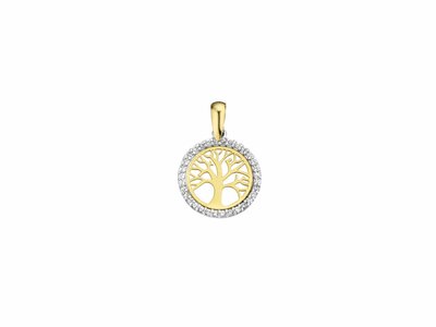 Loumya Gold "Or" | Pendentif | Or Bicolore | Oxyde de Zirconium | Arbre de Vie | C076