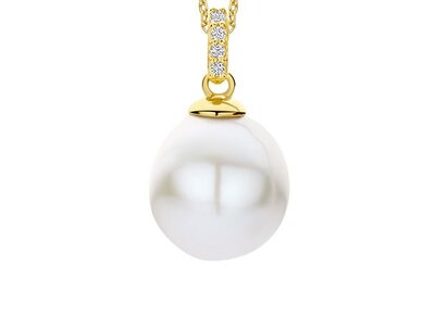 Loumya Gold "Or" | Pendentif | Or Jaune | Oxyde de Zirconium | Perle de Culture | AH0111C