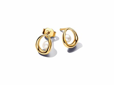 Pandora | Boucles d'Oreilles | Ovale Organique | Perle de Culture | 263295C01