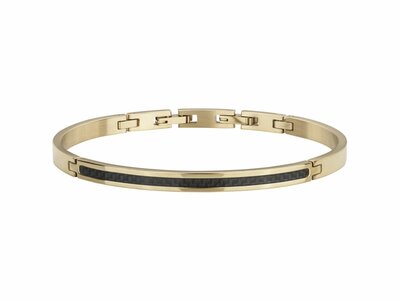 Phebus | Bracelet | Semi-Rigide | Pvd Jaune | Carbone Noir | 35-1191