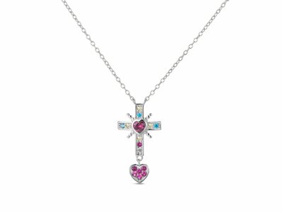 Loumya Silver | Collier | Argent | Multicolore | Croix | 9114787