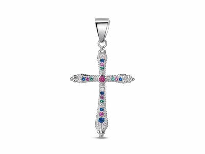 Loumya Silver | Pendentif | Argent | Multicolore | Croix | 9115173