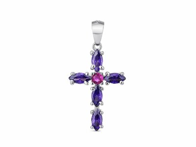 Loumya Silver | Pendentif | Argent | Multicolore | Croix | 9114394