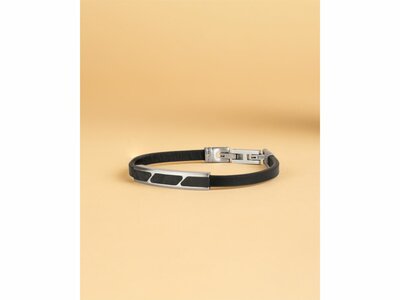 GEMINI | Bracelet | Acier | Cuir | Carbone | STE01