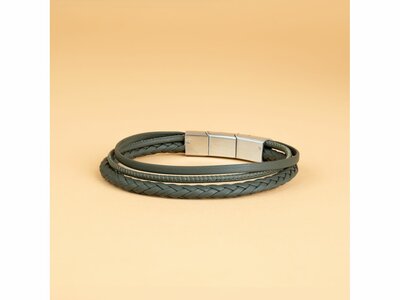 GEMINI | Bracelet | Cuir | Triple | Green |ART06